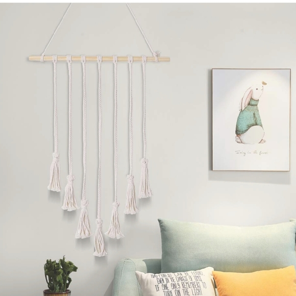 Hanging Photo Display Wall Art Clips Bohemian Gypsy Macrame New with Tags - Picture 4 of 6